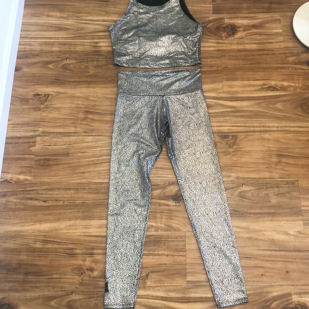 Purusha people and Onzie yoga set- metallic disco